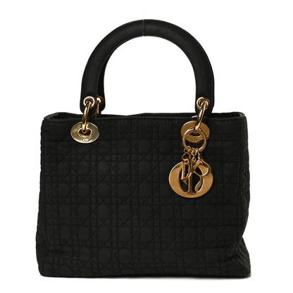 Christian Dior Nylon Cannage Medium Lady Dior Black 1 of 12