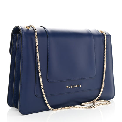 Bulgari Calfskin Serpenti Forever Shoulder Bag Blue 3 of 9