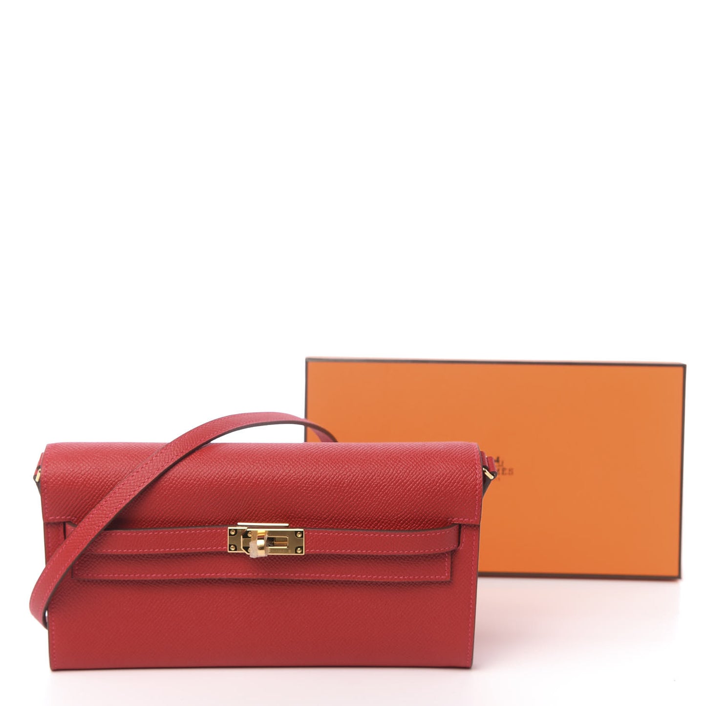 Epsom Kelly Wallet To Go Rouge Casaque