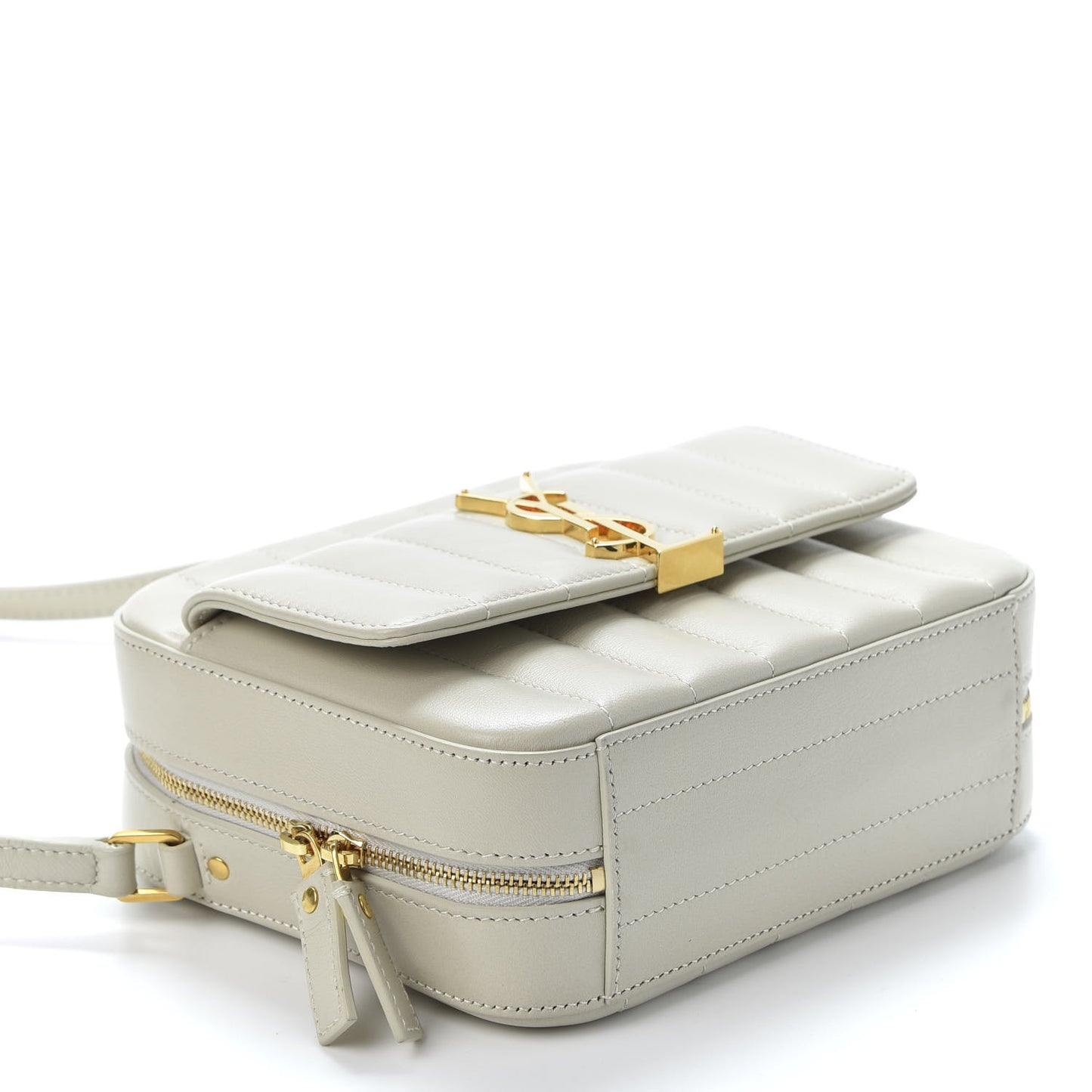 Lambskin Matelasse Monogram Vicky Camera Bag Crema Soft