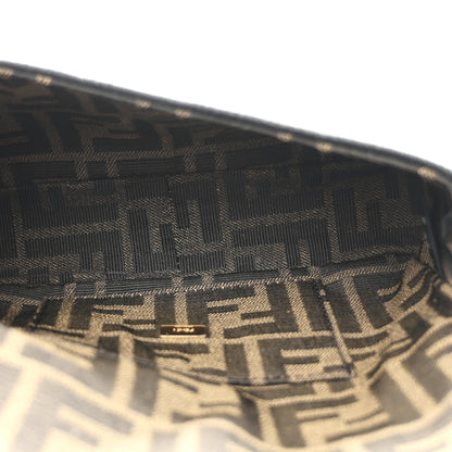 Fendi Fabric Jacquard FF 1974 Mini Baguette Tobacco Moro Black 5 of 10