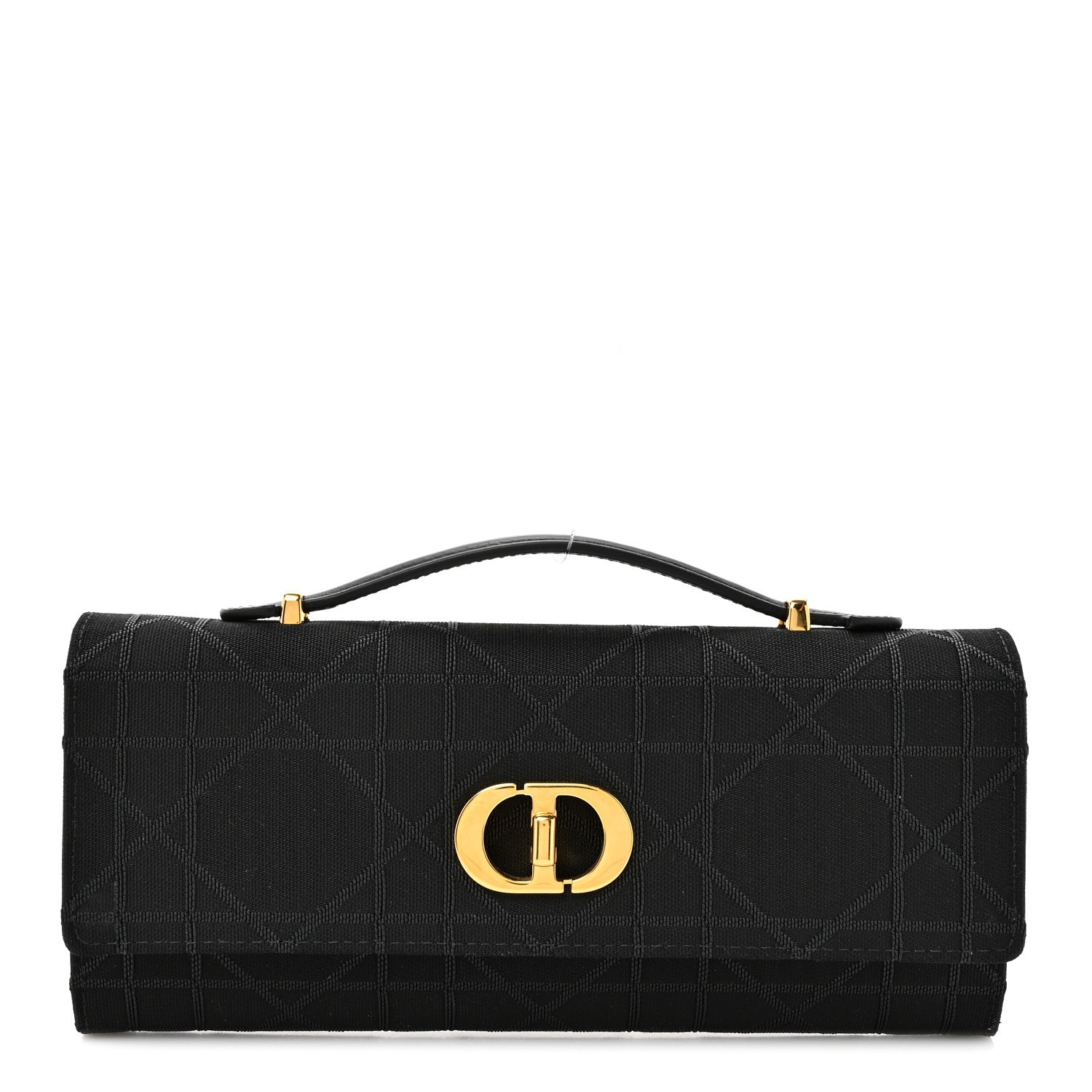 Christian Dior Technical Fabric Macrocannage Miss Caro Top Handle Pouch Black 1 of 10