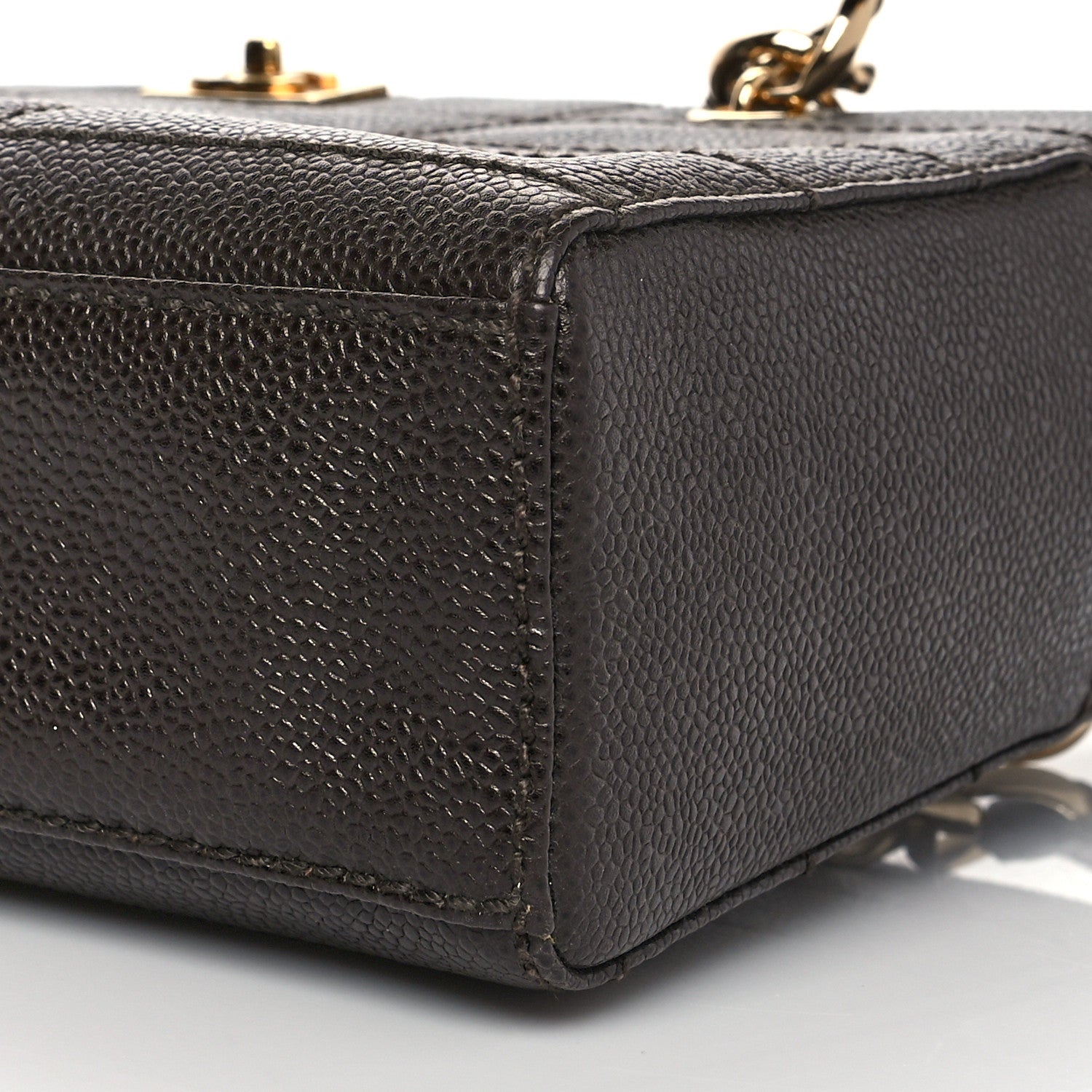 Chanel Caviar Chocolate Bar Quilted Shoulder Bag Dark Brown 8 of 8