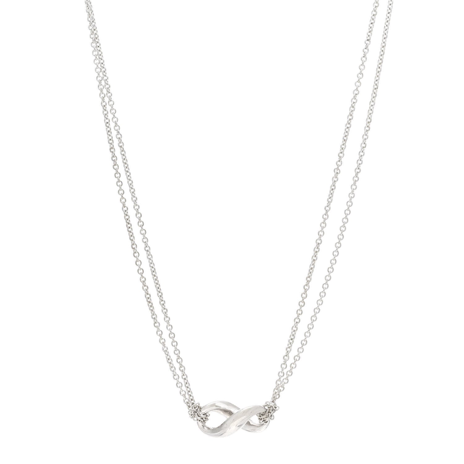 Tiffany Sterling Silver Figure 8 Pendant Necklace 1 of 3