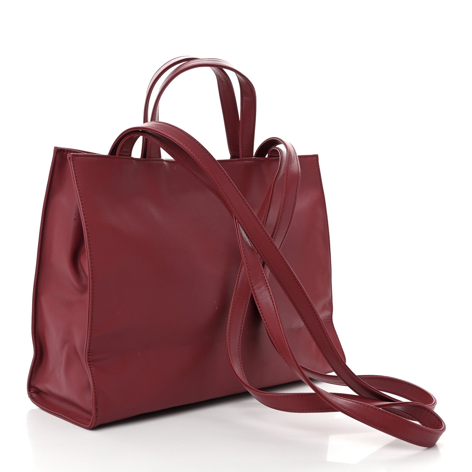 Telfar Vegan Leather Medium Shopping Bag Oxblood 3 of 15