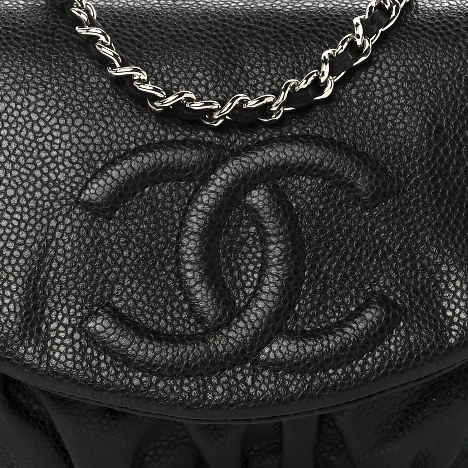 Chanel Caviar Half Moon Wallet On Chain WOC Black 9 of 12