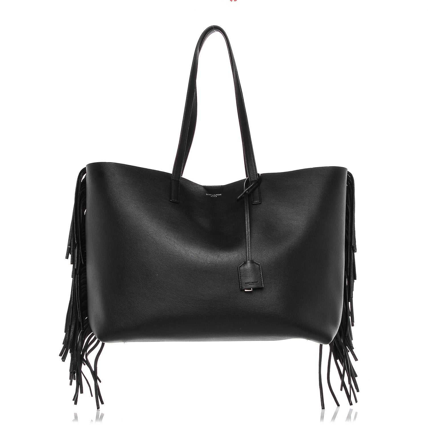 Saint Laurent Calfskin Large Fringe Shopping Tote Black 1 of 8