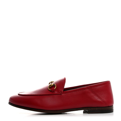 Gucci Lambskin Womens Brixton Horsebit Loafers 35 Hibiscus Red 1 of 9
