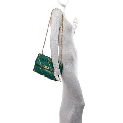 Valentino Garavani Nappa Roman Stud Shoulder Bag Jungle 2 of 9