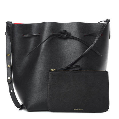 Mansur Gavriel Saffiano Bucket Bag Black Flamma 8 of 12