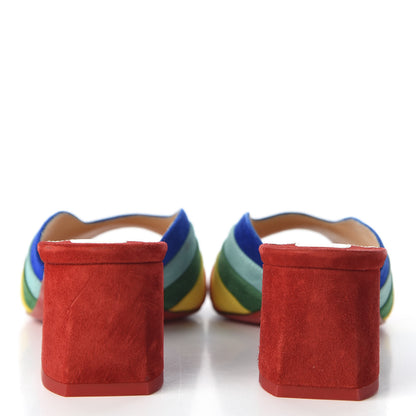 Christian Louboutin Veau Velours Rainbow Degradouce 55 Slide Sandals 36.5 Multicolor 6 of 8