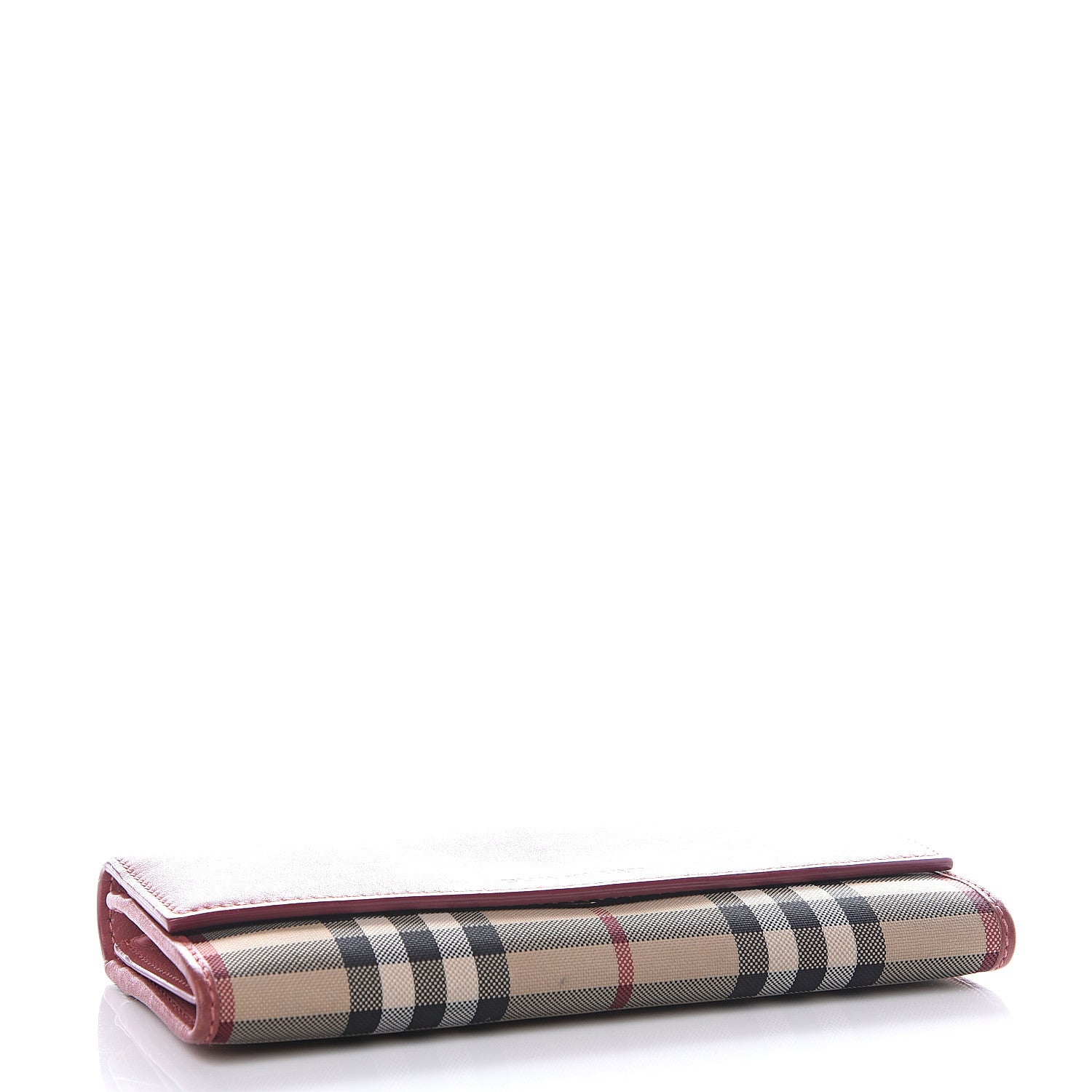 Burberry Calfskin Horseferry Check Porter Continental Wallet Copper Pink 3 of 8