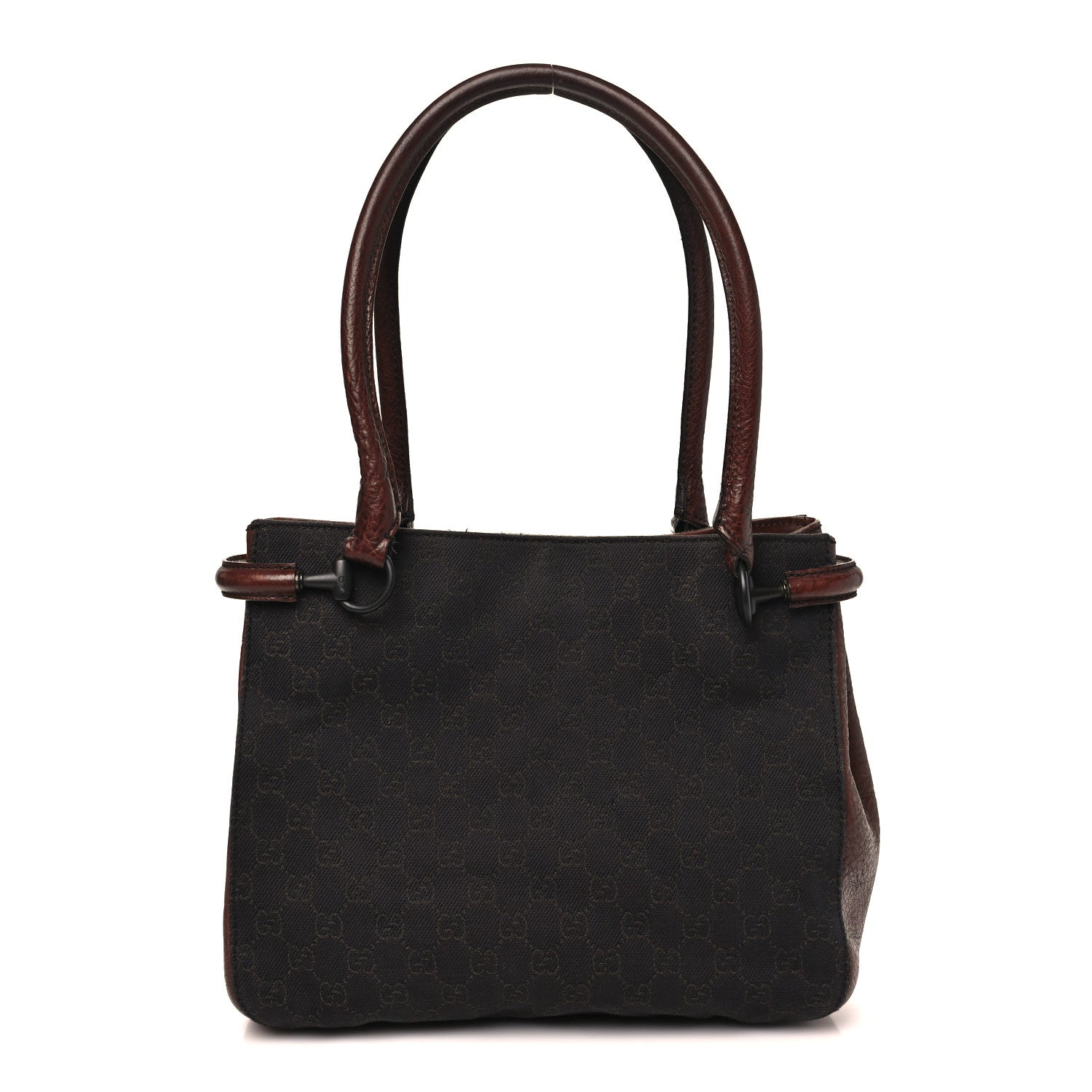 Gucci Monogram Denim GG Shoulder Bag Black Brown 1 of 12