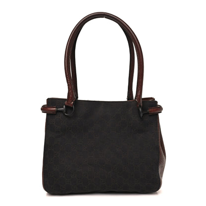 Gucci Monogram Denim GG Shoulder Bag Black Brown 1 of 12