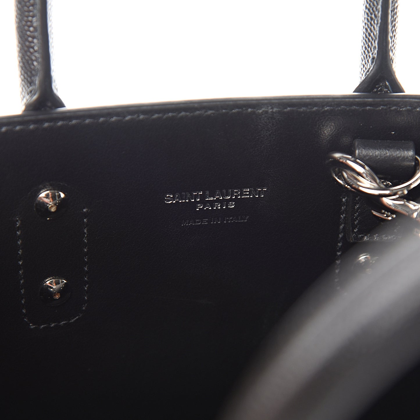 Grained Calfskin Nano Sac De Jour Black