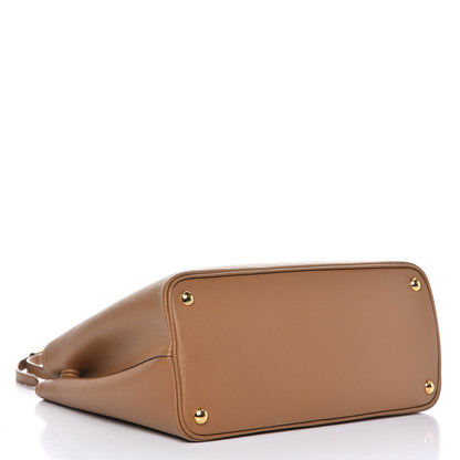 Prada Saffiano Cuir Medium Double Bag Caramel 5 of 7