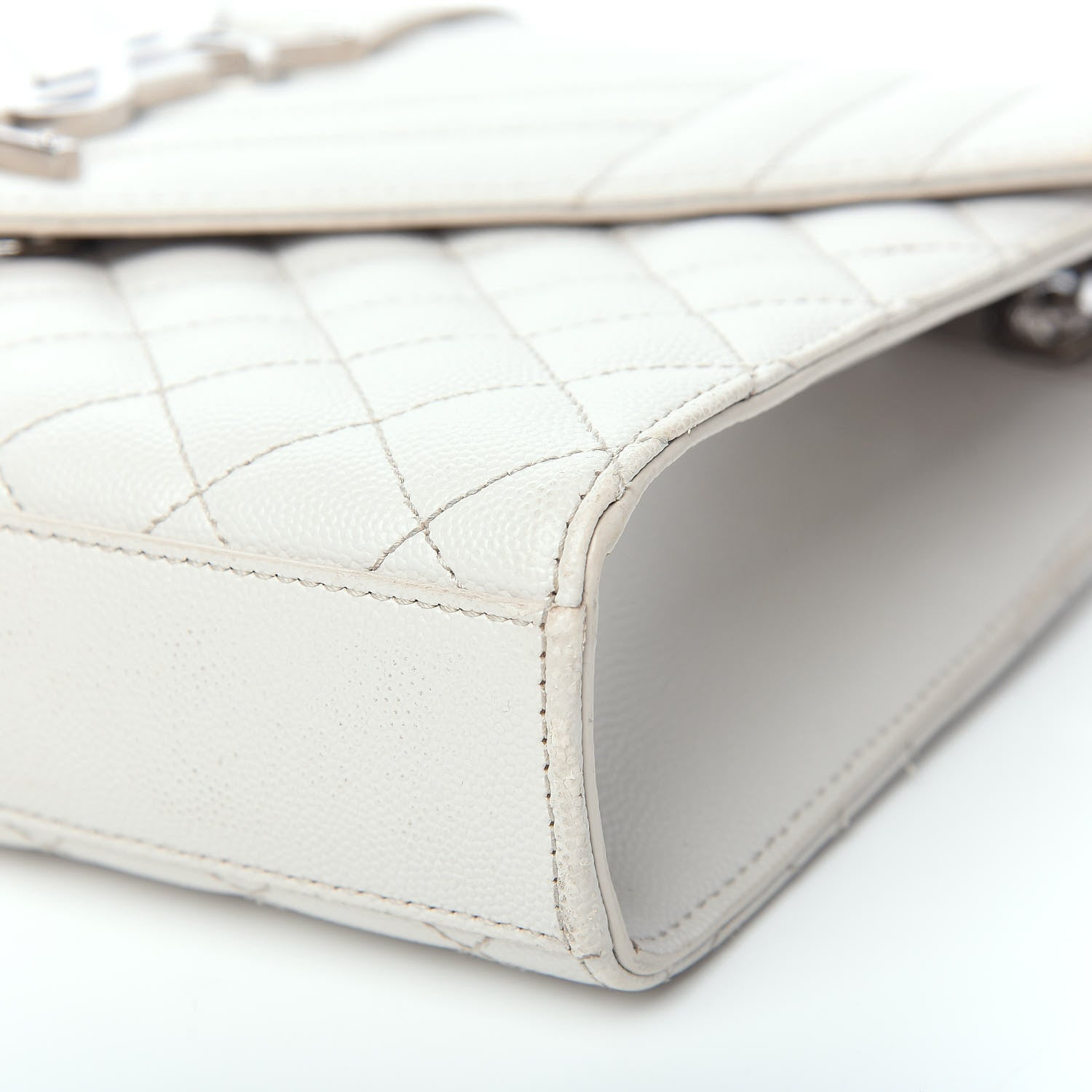 Saint Laurent Grain De Poudre Textured Mixed Matelasse Medium Triquilt Monogram Satchel Porcellana 8 of 14