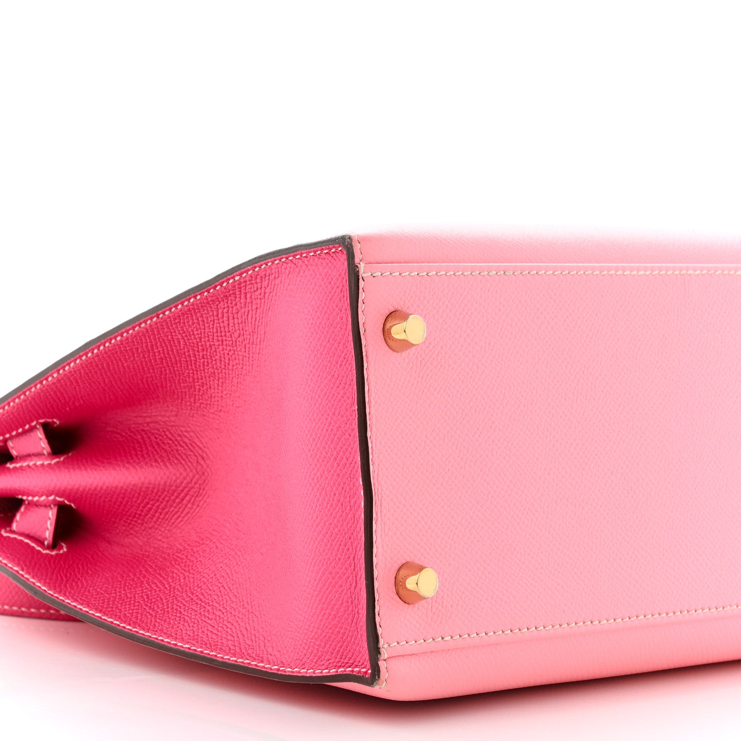 Hermes Epsom Bi-Color Horseshoe Kelly Sellier 28 Rose Confetti Rose Tyrien 9 of 14