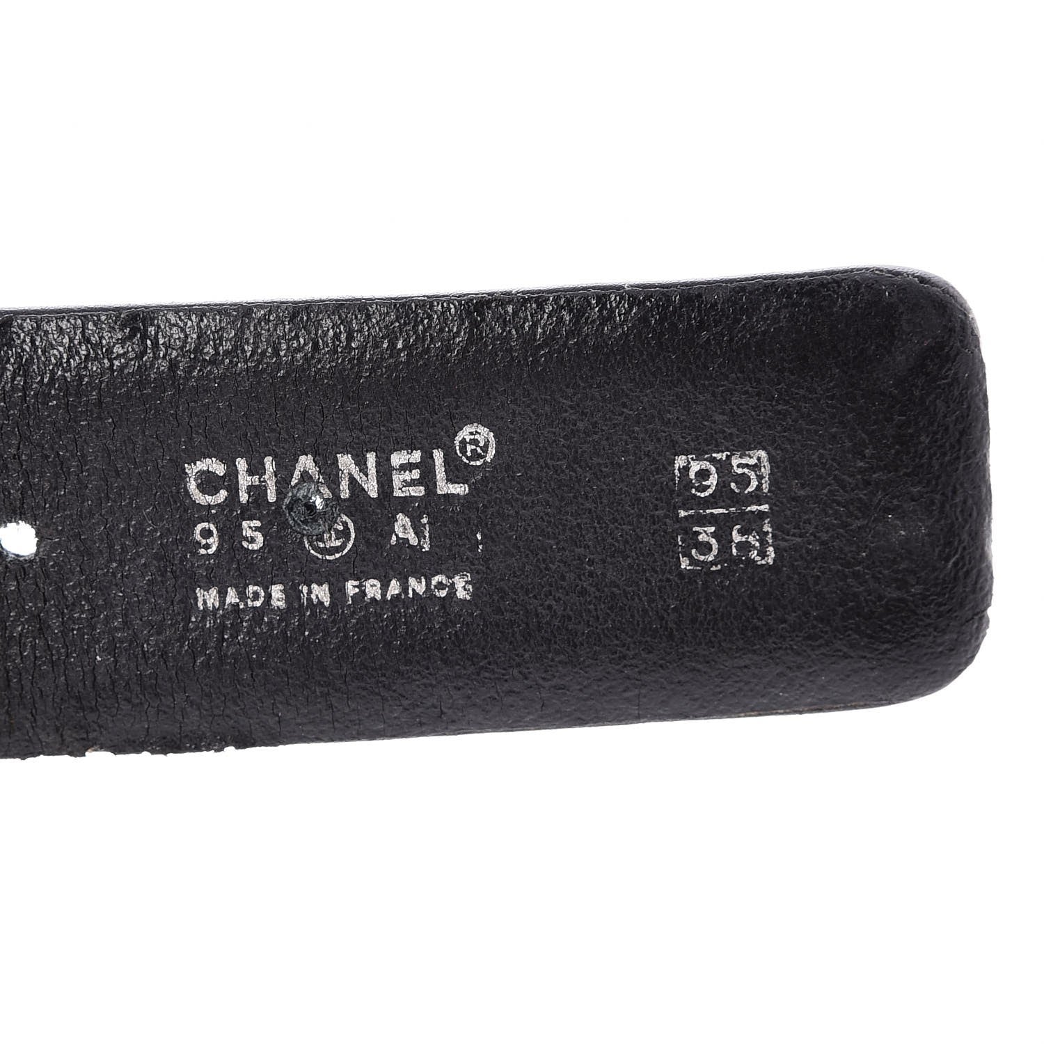 Chanel Lambskin Chain Belt 95 38 Black Gold 5 of 6