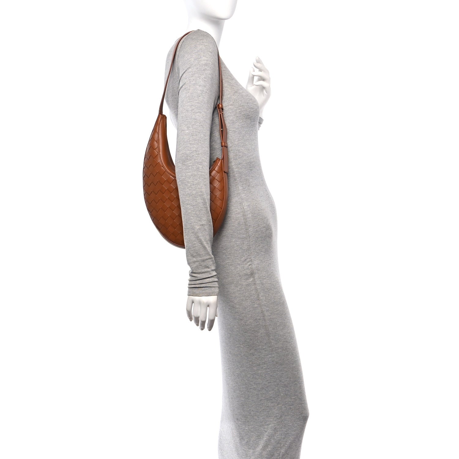 Bottega Veneta Nappa Intrecciato Small Drop Shoulder Bag Wood 2 of 12
