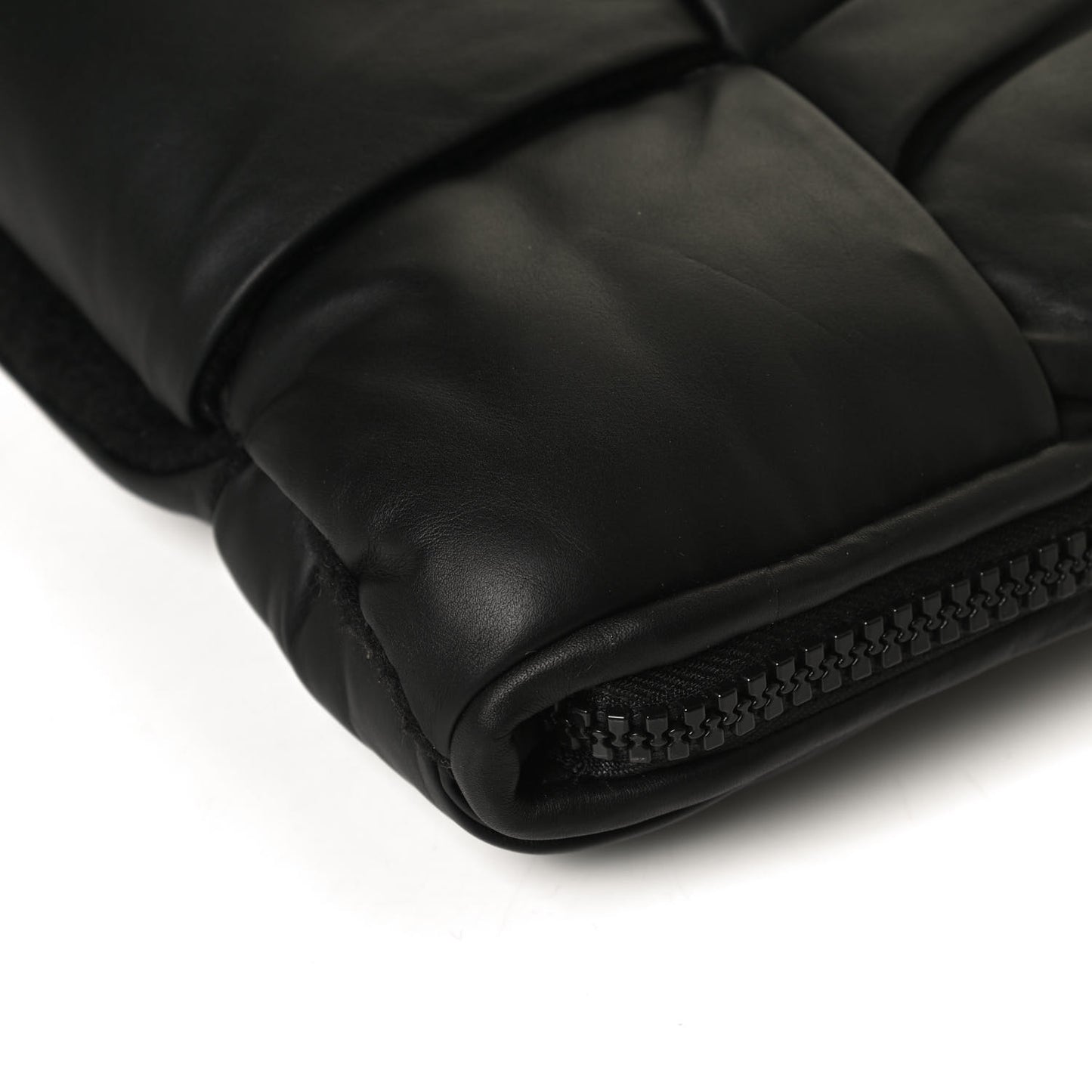Calfskin Maxi Intrecciato Puffy Laptop Pouch Black