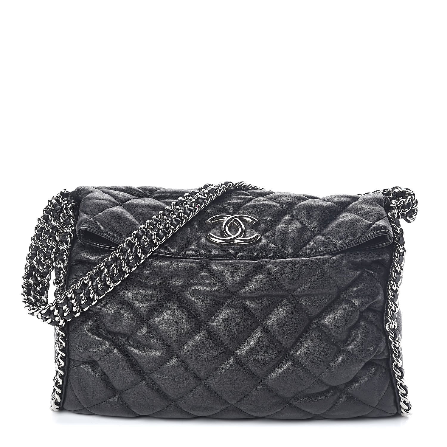 Chanel Washed Lambskin Chain Around Hobo Black 1 of 10