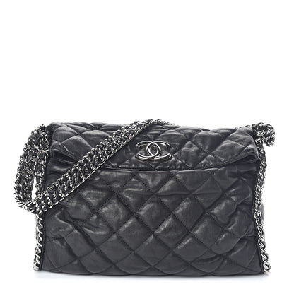 Chanel Washed Lambskin Chain Around Hobo Black 1 of 10