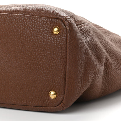 Prada Vitello Daino Double Pocket Shoulder Bag Bruciato 6 of 9