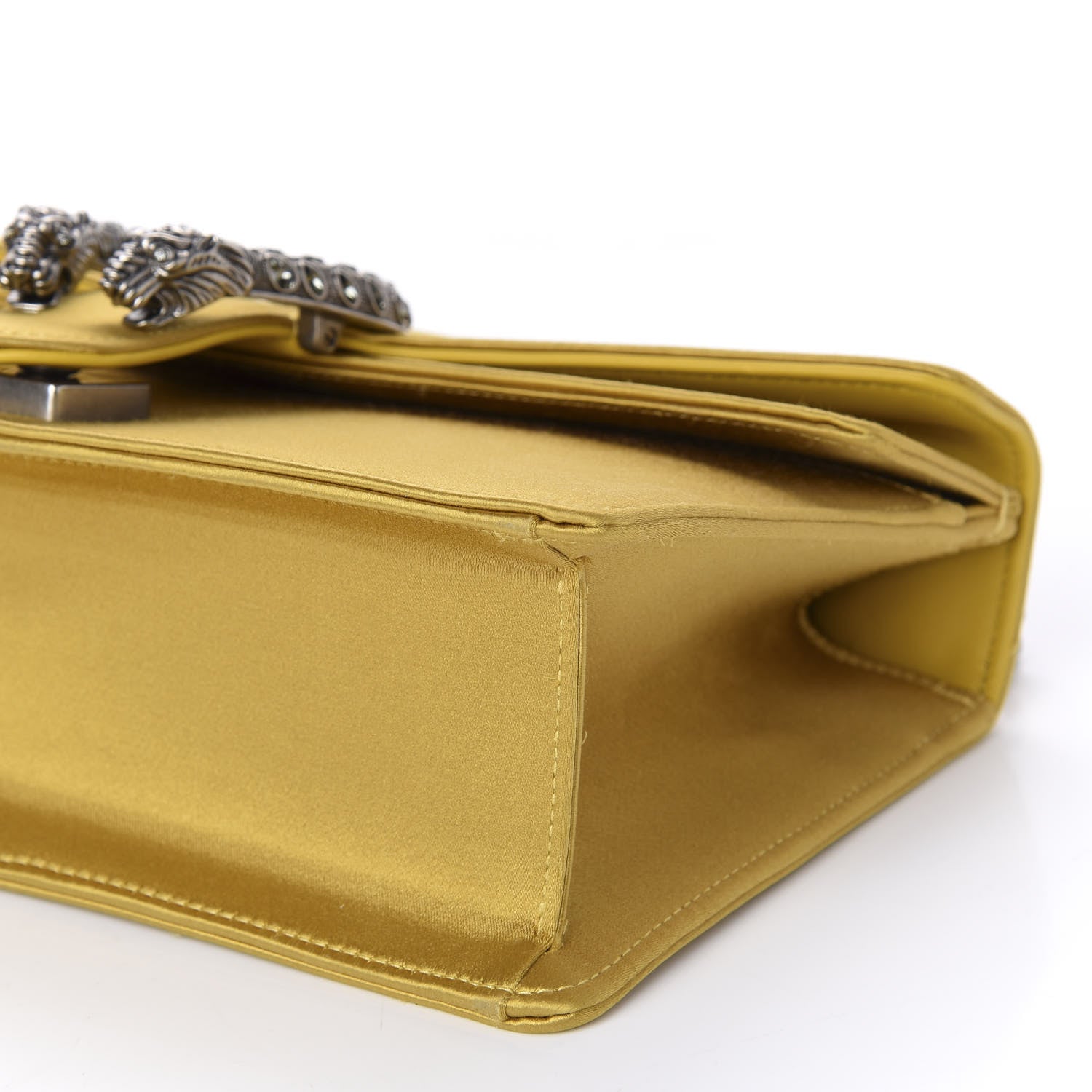 Gucci Satin Silk Crystal Small Dionysus Shoulder Bag Gold Black Diamond 8 of 10
