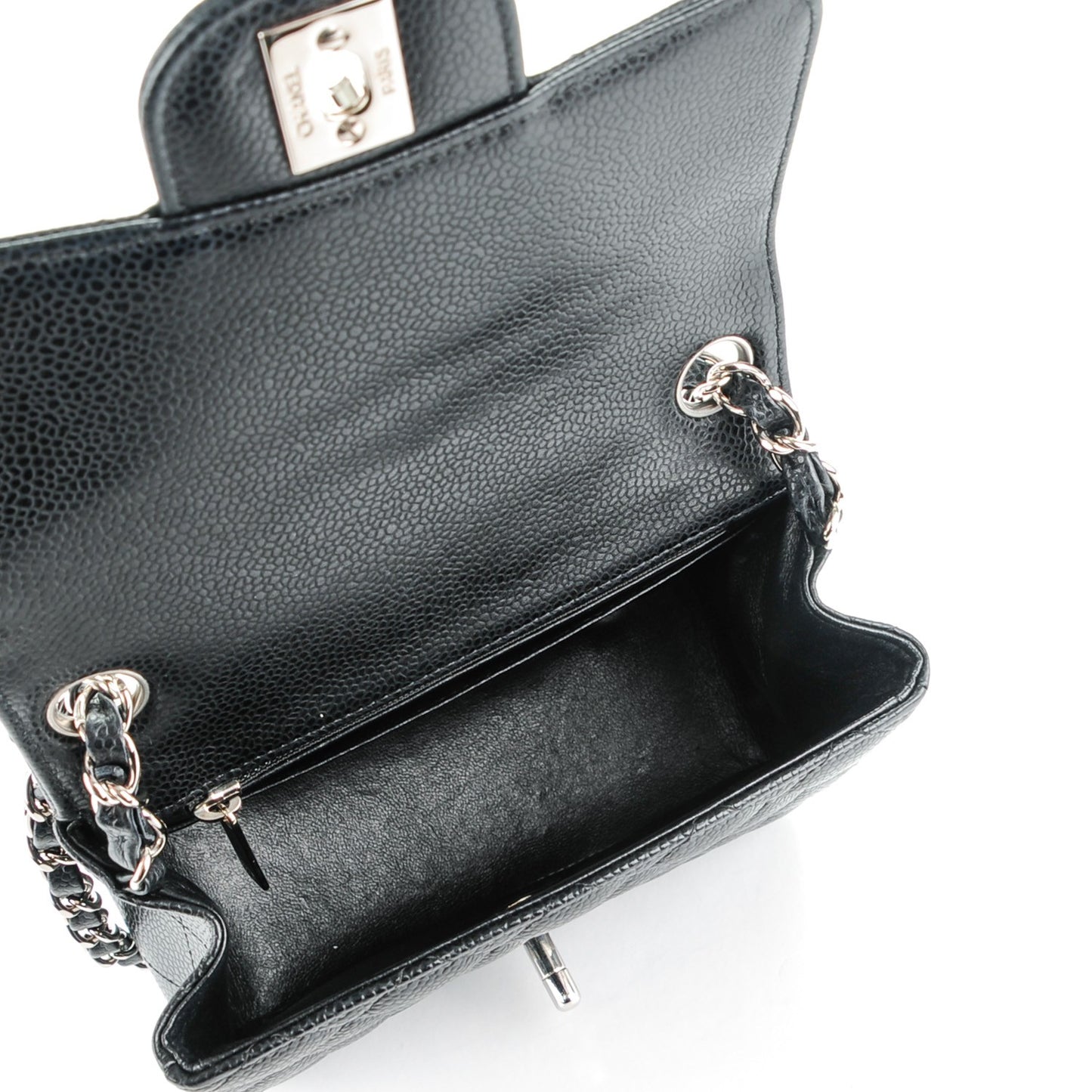 Caviar Quilted Mini Square Flap Black