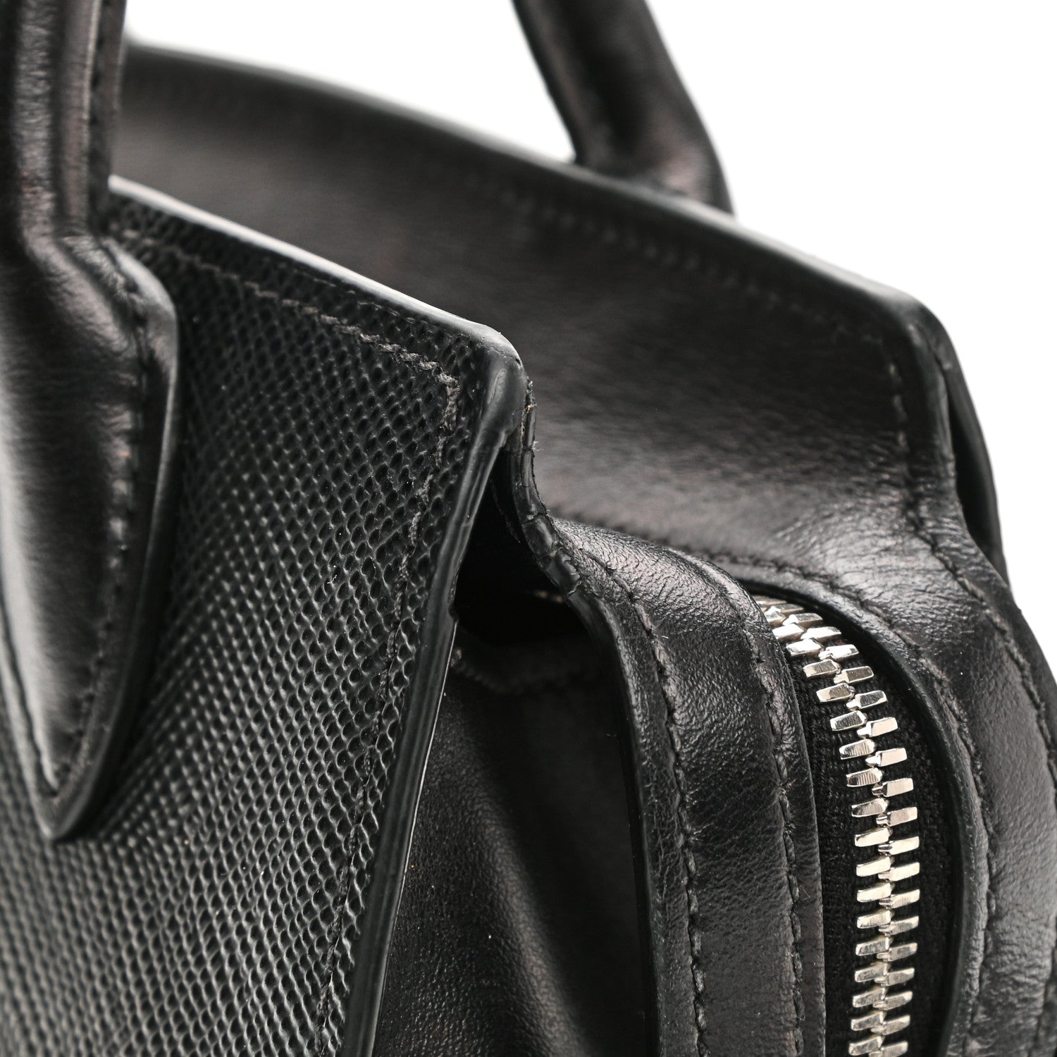 Prada Saffiano Cuir Calfskin Mini Monochrome Top Handle Tote Black 12 of 14