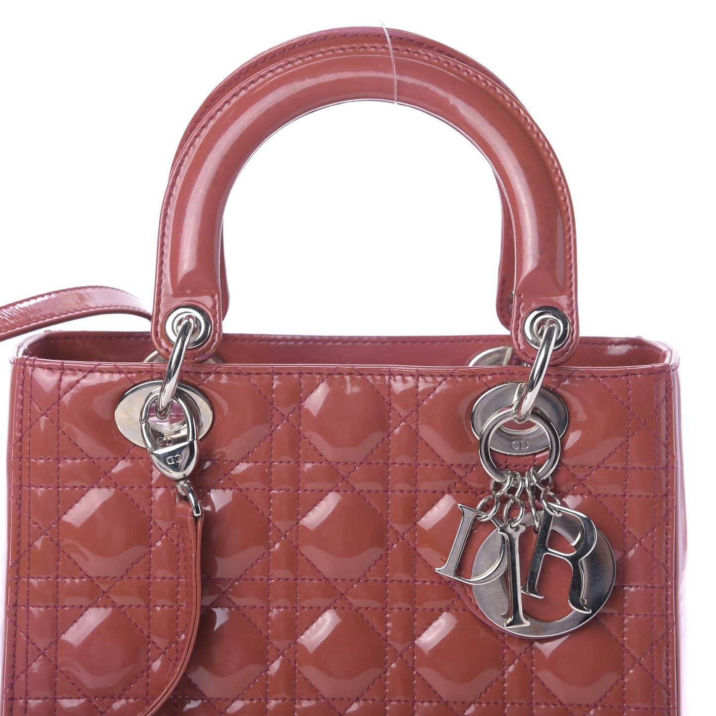 Patent Cannage Medium Lady Dior Pink