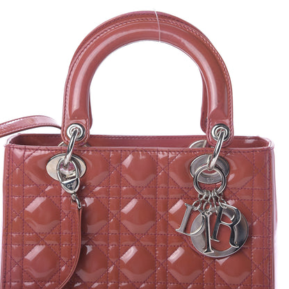 Christian Dior Patent Cannage Medium Lady Dior Pink 11 of 15