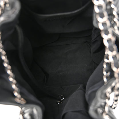 Chanel Calfskin Chevron Large Urban Spirit Drawstring Bag Black 5 of 10