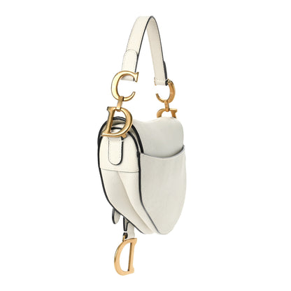 Christian Dior Grained Calfskin Mini Saddle Bag White 3 of 12