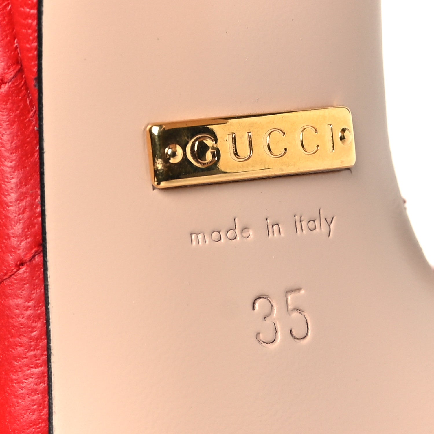 Gucci Nappa Matelasse GG Marmont 75mm Slide Sandals 35 Maple Red 7 of 10