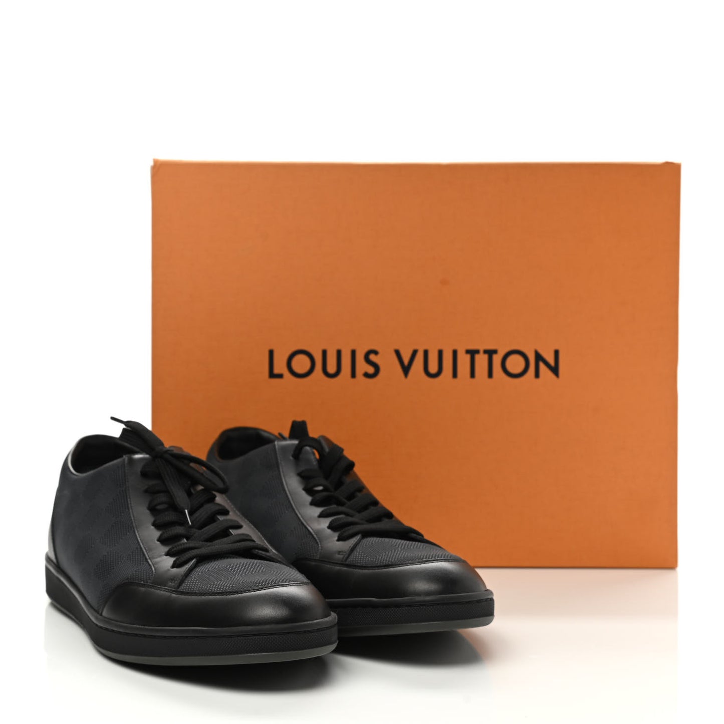Calfskin Nylon Damier Offshore Sneakers 9.5 Black