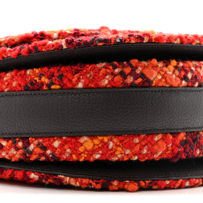 Burberry Tweed Check Medium Rocking Horse Crossbody Red Black 9 of 10
