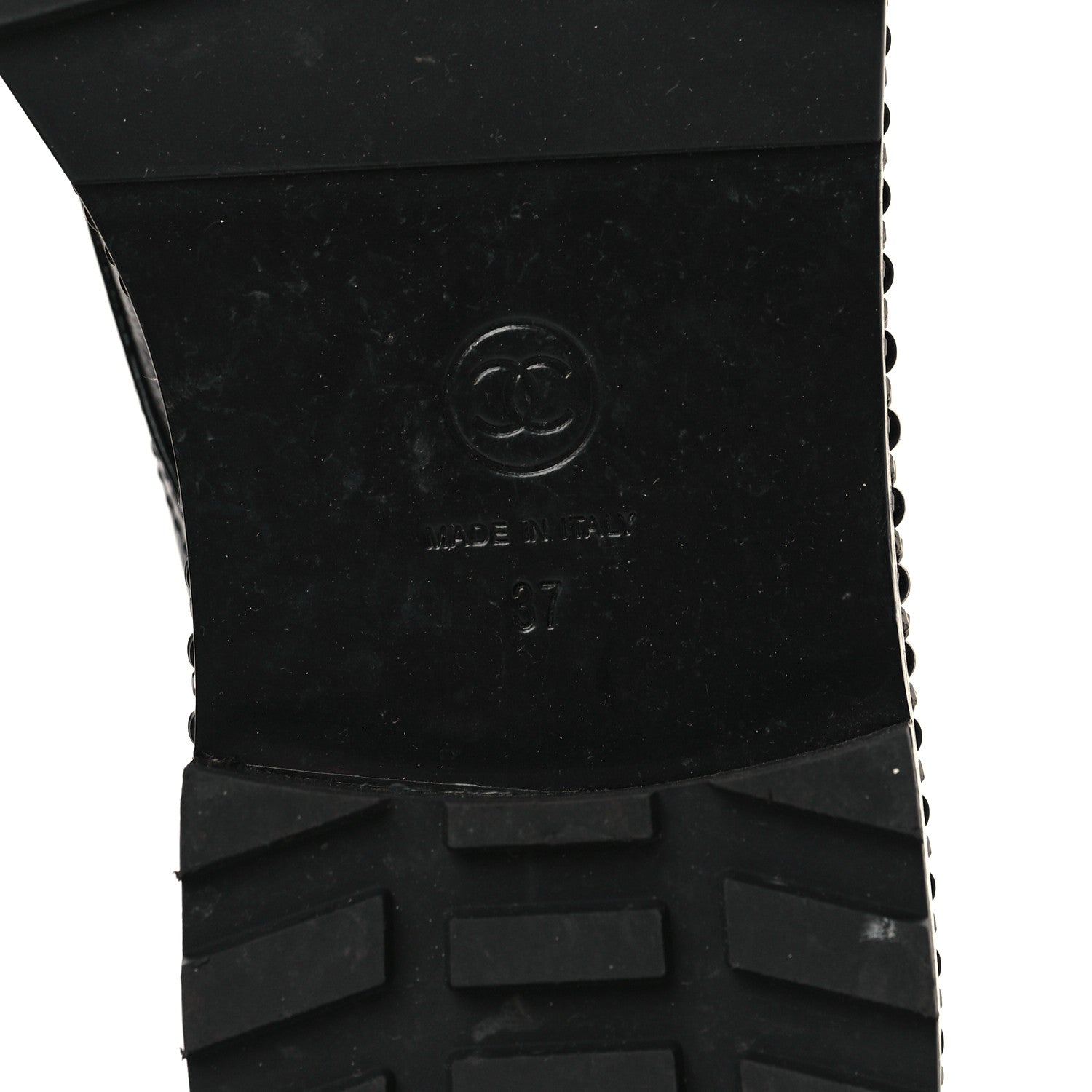 Chanel Crackled Calfskin Velvet Pearl Combat Short Boots 37 Black 6 of 9