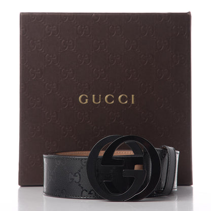 Gucci Imprime Monogram Interlocking G Belt 105 42 Black 6 of 6