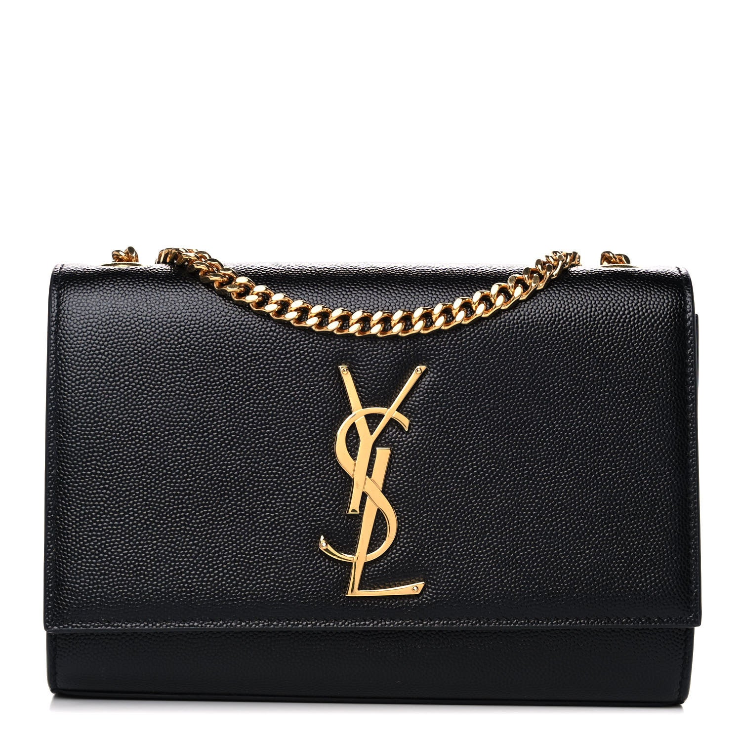 Saint Laurent Grain De Poudre Medium Classic Monogram Kate Satchel Black 1 of 11