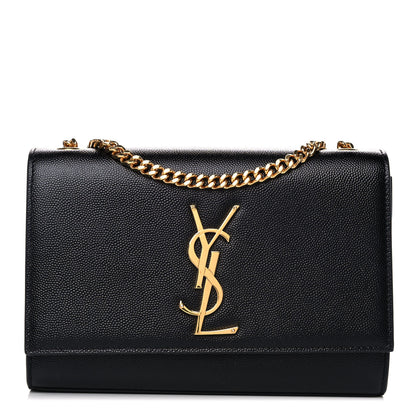 Saint Laurent Grain De Poudre Medium Classic Monogram Kate Satchel Black 1 of 11