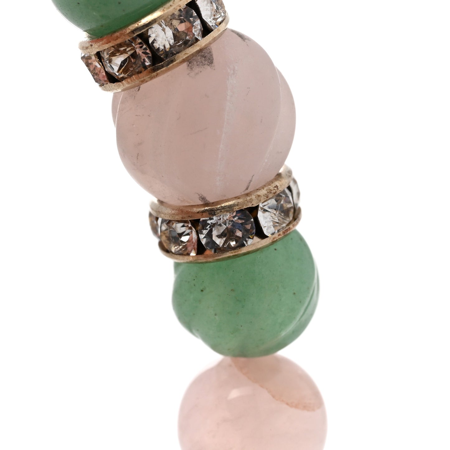 Crystal Resin Pearl Beaded CC Pendant Necklace Green White Pink