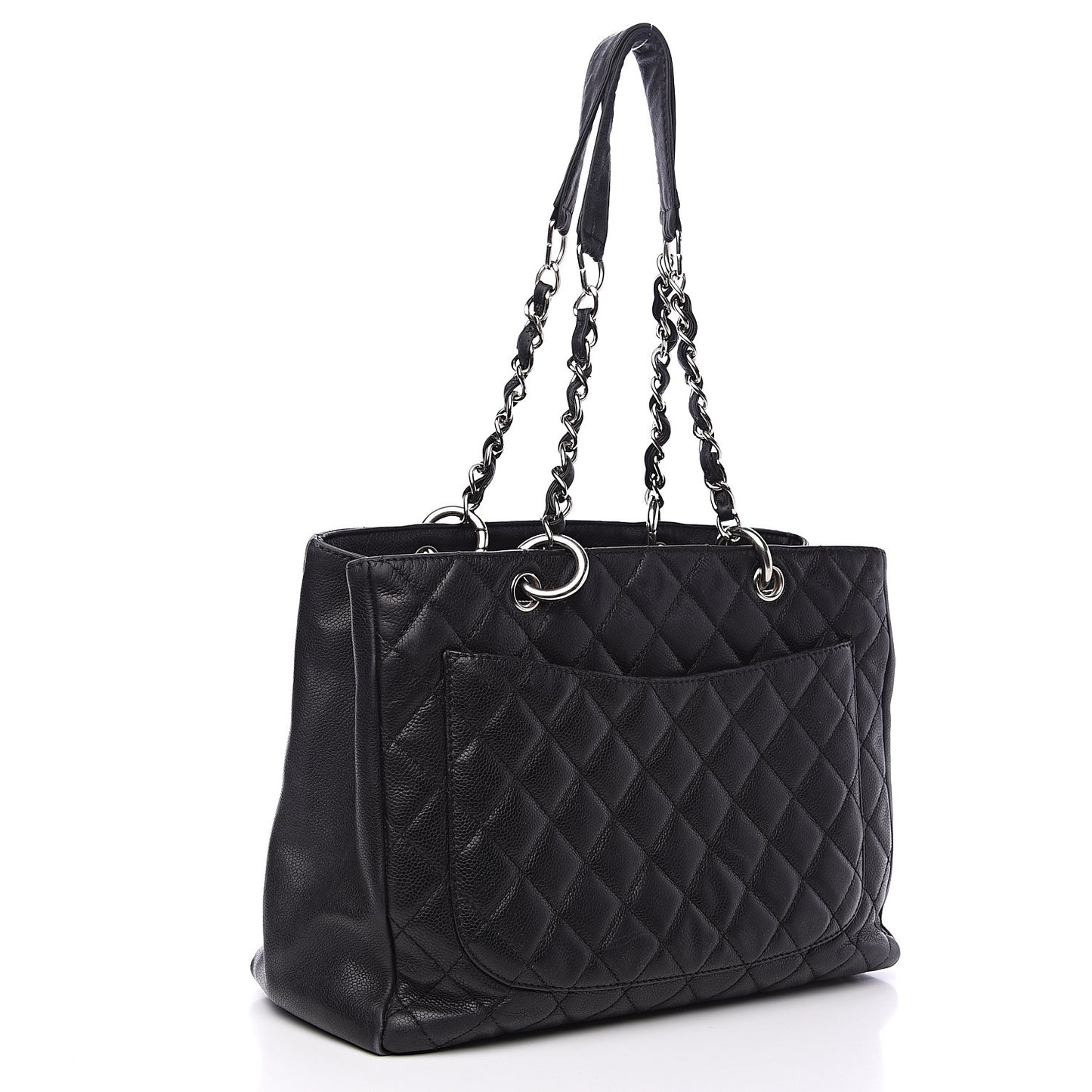 Caviar Quilted Grand Shopping Tote GST Black