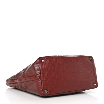 Chanel Aged Calfskin Small Shopping In Moscow Tote Burgundy 3 of 8