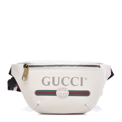 Gucci Grained Calfskin Small Logo Belt Bag White 1 of 10