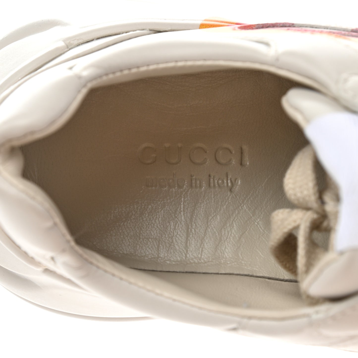 Calfskin Interlocking G Heart Rhyton Sneakers 35 Mystic White