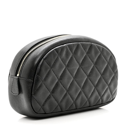 Chanel Caviar Quilted Double Zip Pouch Black 3 of 7