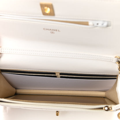 Chanel Lambskin Quilted CC Pearl Crush Wallet on Chain WOC White 10 of 23