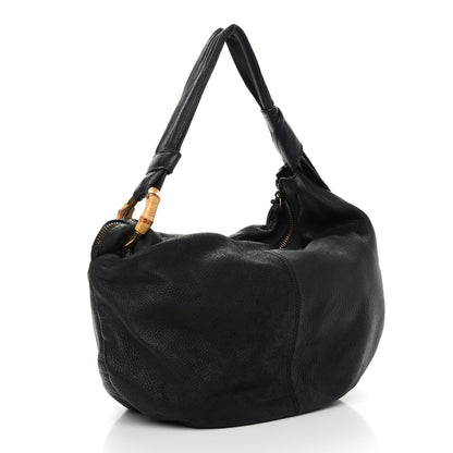 Gucci Pebbled Calfskin Medium Jungle Hobo Black 3 of 11